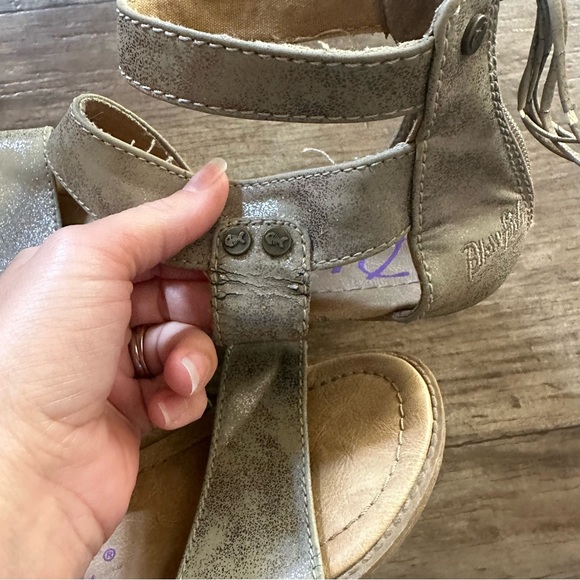 Blowfish zip back tan with sparkle sandals - Picture 4 of 7